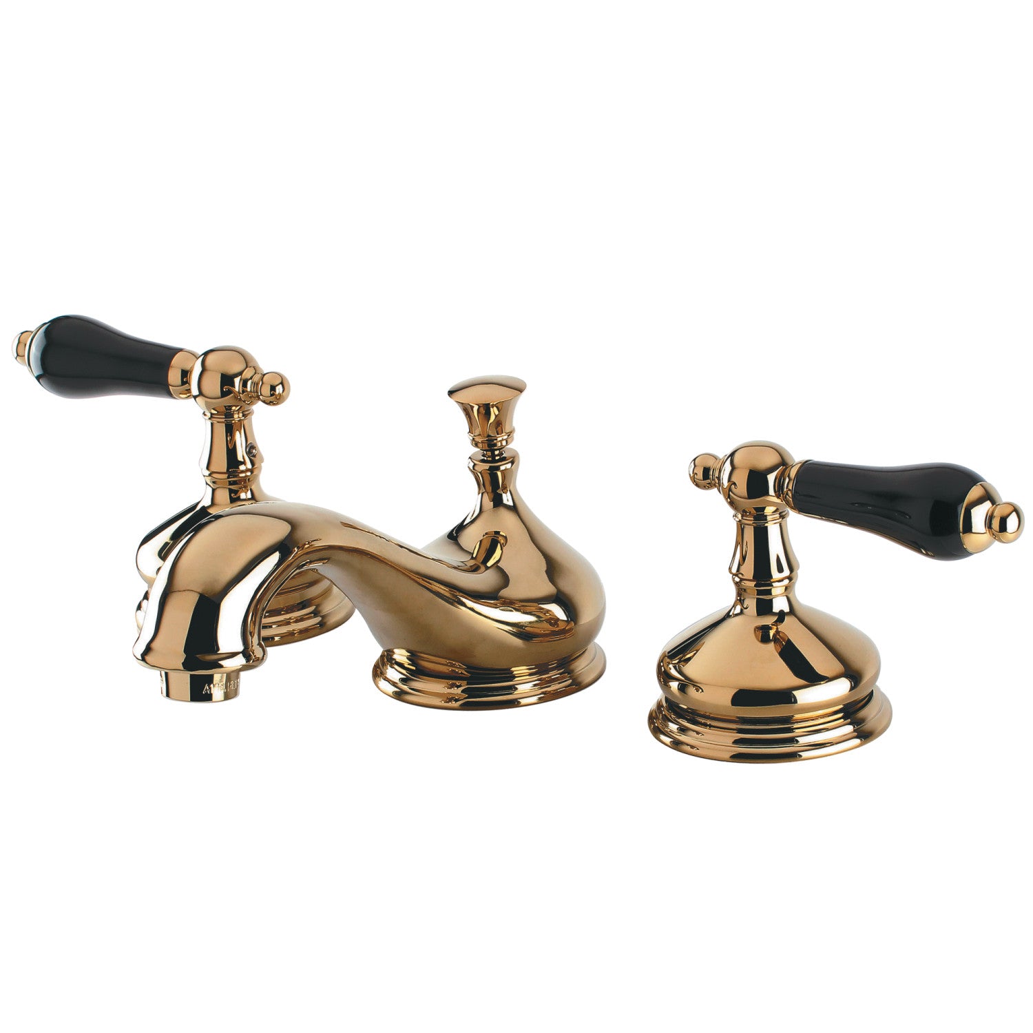 Kingston Heirloom KS1162PKL - Duchess Two-Handle 3-Hole Deck Mount Widespread Bathroom Faucet with Brass Pop-Up, Polished Brass — image 1